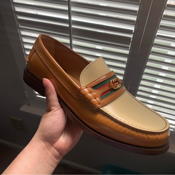 Men Gucci Interlocking G two-tone loafers SZ 7 - Picture 3 of 9